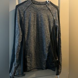 Lululemon Blaze Long Sleeve Shirt Men's Heather Gray Black Rulu Run sz Medium